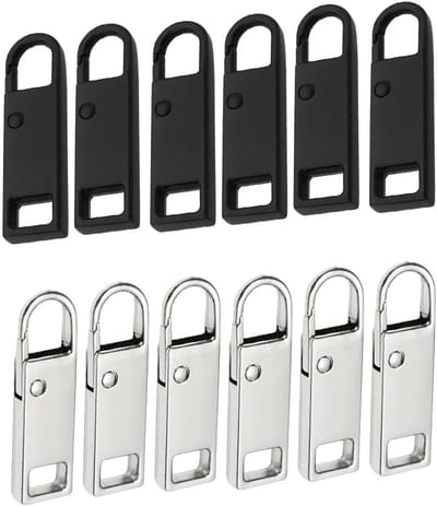 Metalen Ritstrekker, 12 Stuks Afneembaar Ritstrekker, Reserve Ritssluiting, Ritssluitingvervanging, voor Portemonnee, Kleding, Koffer, Bagage