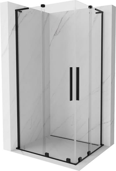 Mexen Velar L Duo douchecabine verschuifbaar 90 x 80 , transparant, zwart - 871-090-080-02-03-70