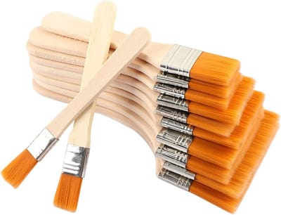 12-delige Verfkwasten Set voor Schilderen, Plat en Ronde Kwasten voor Acryl, Waterverf en Olieverf, Duurzaam en Praktisch voor Kunstenaars