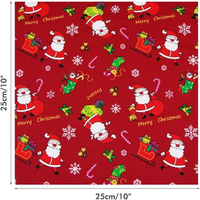 Tissu Coton Noël Patchwork Tissu Matelassé pour Confection Robes Chemises Vêtements Couture Patchwork Bricolage Artisanat red
