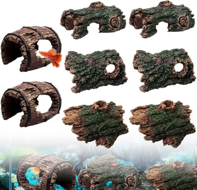SolidKeus - Set van 8 Aquarium Decoratieve Holletjes