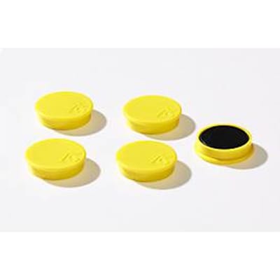 Bevestigingsmagneten, Ø 30 mm, hechtkracht ca. 700 g, 5 stuks, geel