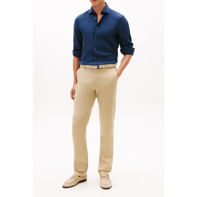 Tommy Hilfiger Dc Linen Shirt Navy Iris Taglia: S | Camicie Casual Outlet | Uomo | Bianco