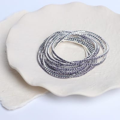 5 Stuks Mode Kristal Strass Elastische Armband Voor Vrouwen Elastische Polsband Bruiloft Armbanden Dagelijkse Vrouwelijke Sieraden Accessoires gray