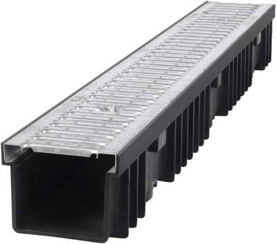 Drainagebuis 1 meter, vloergoot, terrasgoot, drainagehoogte 55/105 mm, A15, B125, C250, galvanised staal, A15 1,5T, 105 mm/10,5 cm