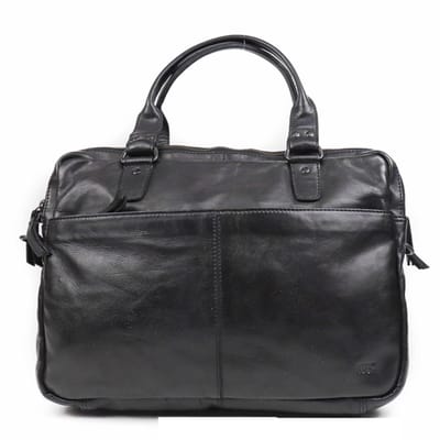Bear Design Teun Leren Laptoptas -14 inch Laptopvak - Zwart