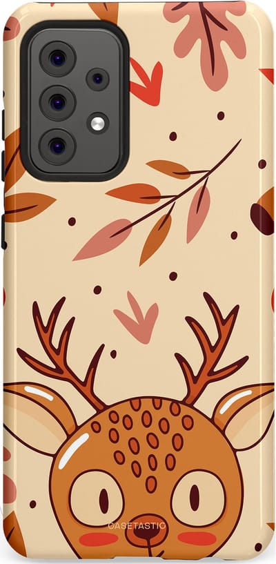 Casetastic hoesje geschikt voor Samsung Galaxy A52 (2021) 5G / Samsung Galaxy A52 (2021) 4G - Dubbellaagse bescherming - Hert in de herfst - Fashion Case - Zand Terracotta Rood
