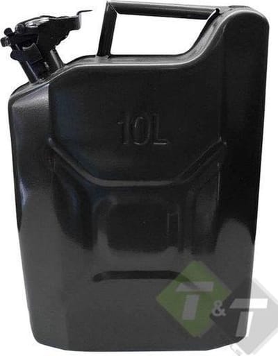stalen jerrycan - 10 liter - vloeistoftank - benzinekan - vloeistof kan - jerrycan - benson