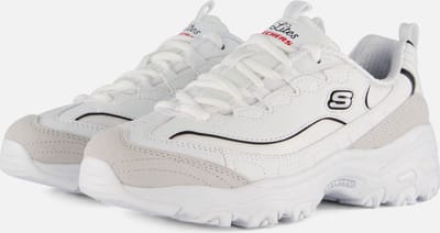 Skechers D'Lites - New Heat Dames Sneakers - Wit/Zwart