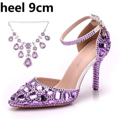 Grote Maat Kwast Strass Bruidsschoenen 9 Dunne Hak Puntige Sandalen Luxe Strass Bruidsschoenen 40 beige