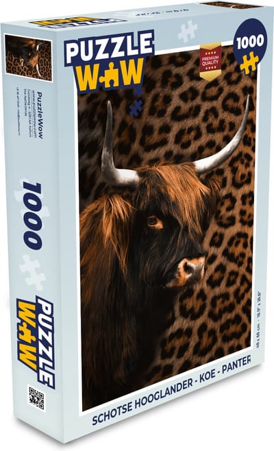 Puzzel Schotse Hooglander - Koe - Panter - Legpuzzel - Puzzel 1000 stukjes volwassenen