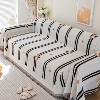 Chenille Streep Sofa Handdoek Vier Seizoenen Universeel Eendelig Bank Plaid Deken Decor Doek Anti Kattenpoot Stofdicht Sofa Handdoek 90x90cm 1pcs