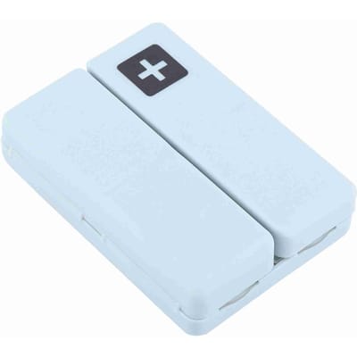Draagbare Medicijnkoffer Opvouwbare Magnetische Pillendoos Organizer met 7 Vakken(Blauw) blauw