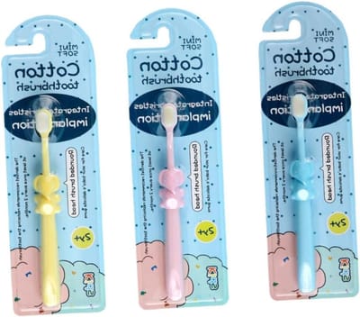 Kinder Tandenborstels - Baby Borstels - Tanden Poetsen - Zachte Borstelharen - 3 Stuks - Gekleurd