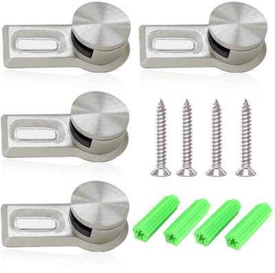 QTTVBTNA 4 stuks - Spiegelclips - Spiegelhouder - Badkamerspiegelklem - spiegelbevestiging set - Geschikt voor spiegels en glas van 4 -7 mm dik