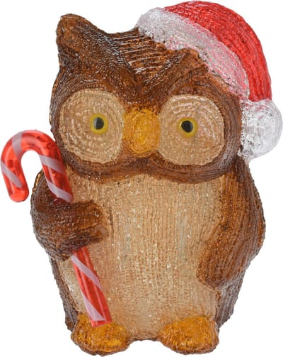 Christmas Decoration Kerstverlichting figuur - uil - 19,5 x 16 x 24 cm -LED kerstfiguren
