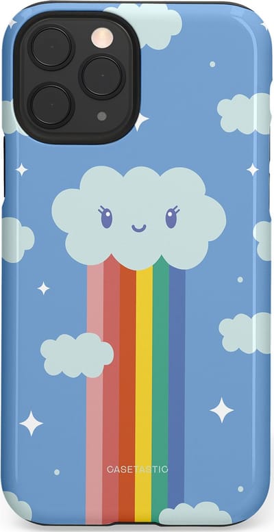 Casetastic Hoesje Geschikt voor Apple iPhone 11 Pro - Stijlvolle Beschermende Duo-layer Case - Regenboogwolkje