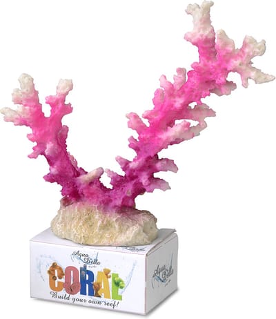 Aqua Della - Aquariumdecoratie - Vissen - Coral Module Staghorn Coral L - 19,5x13,5x6cm Roze/wit - 1st