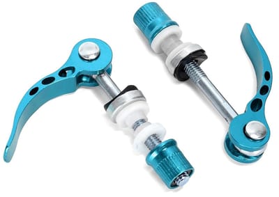Set van 2 Aluminium Fietszadelpen Klem Bouten, Snelle Ontgrendel Bout M6 x 70mm, Geschikt voor Alle Fietstypes, Lichtgewicht en Duurzaam