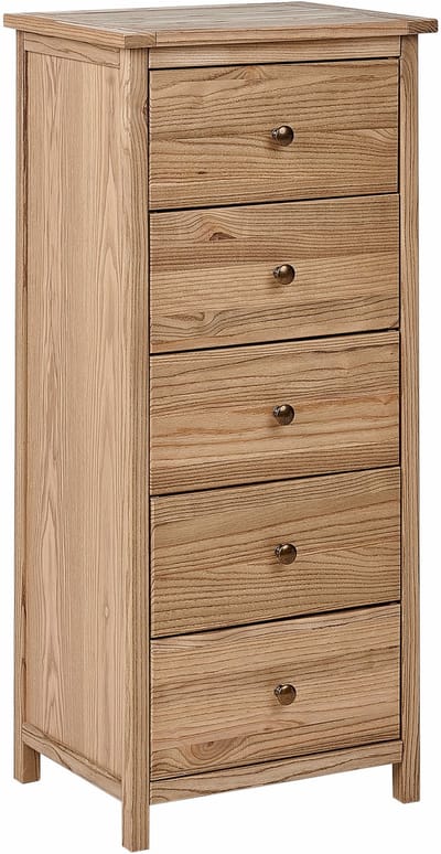 SALTON - Hoge kast met 5 lades - Lichte houtkleur - Sassafras