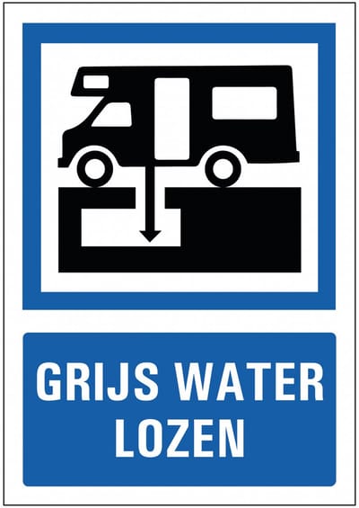 Grijs water lozen sticker 297 x 420 mm