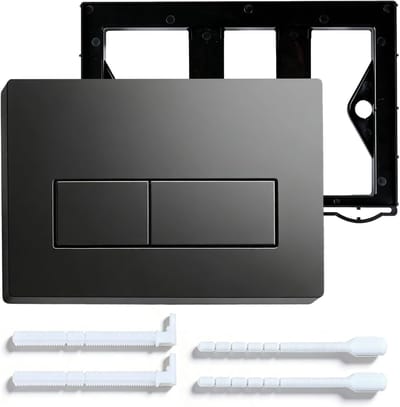 Toilet Drukplaat - Spoelplaat WC - Dubbele Spoeling - Hoge Compatibiliteit - 245 x 164 mm - Zwart