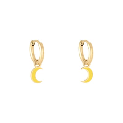 Oorbellen Pastel Moon - Yehwang - Oorbellen - One size - Goud | Cadeau voor haar | Tieners | Moederdag