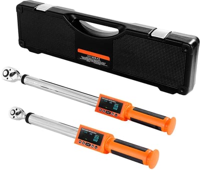 Digitale Momentsleutelset met 1/2 En 3/8 Inch Aandrijving, 72 Tanden, ±2 % Nauwkeurigheid, Elektronische Momentsleutel met vooraf Ingestelde Waarden, Zoemer En Led-Display voor Autoreparaties