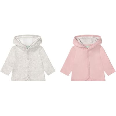 lupilu 2 baby vestjes (Lichtgrijs/lichtroze, 74/80)
