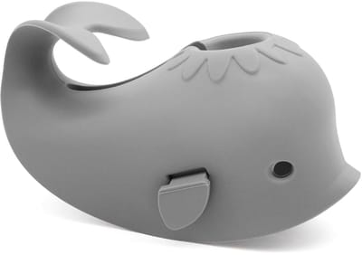Badkraan Beschermer - Baby Kraan Cover - Veilig Baden - Zachte Siliconen - Past op meeste kranen - Grijs