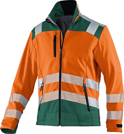 KUBLER PSA REFLECTIQ 15078427 Hi Vis Reflecterend Softshell Werkjas HEREN Veiligheidsjas Oranje Mosgroen - Winddicht