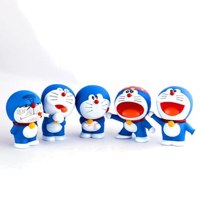 1 Set Doraemon Anime Karakter Nobita Shizuka Actiefiguur Handgemaakte Taartdecoratie Auto Ornament Model Poppen Speelgoed Kinder Verjaardagscadeau no box
