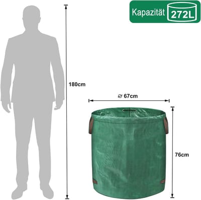 Tuinzak 272 liter - Opvouwbare Bladzak met Handgrepen voor Tuinafval en Speelgoed - 3 Stuks
