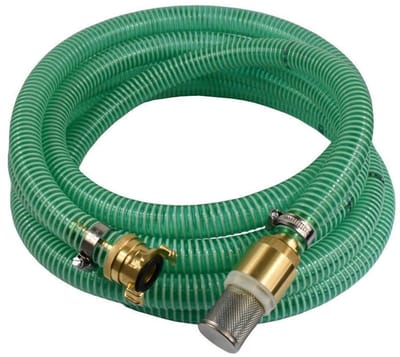 Zuig- en persslangset 1 inch/25 mm met zuigkorf, voetklep en snelkoppeling, 9 m