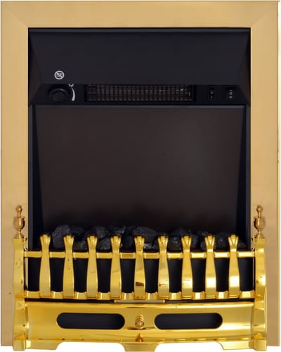 Standkamin - 48,2x18,5x59,2 cm - Elektrokamin met Flammeneffect - 1000/2000W - Metaal - Goud