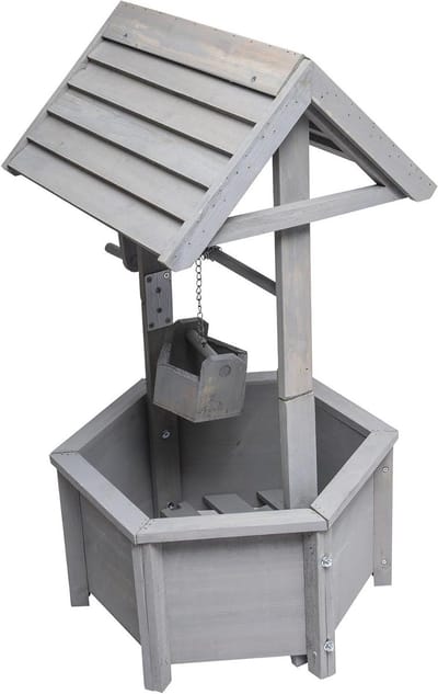 Houten Opbergkist - Tuinkist Opslag - Tuinieren Organiseren - Decoratieve Schacht - 38 x 42 x 82 cm - Houtkleur