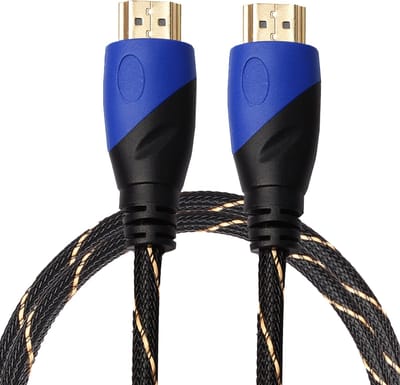 By Qubix - HDMI kabel 1 meter - HDMI 1.4 versie - High Speed - HDMI 19 Pin Male naar HDMI 19 Pin Male Connector Cable - Nylon black line