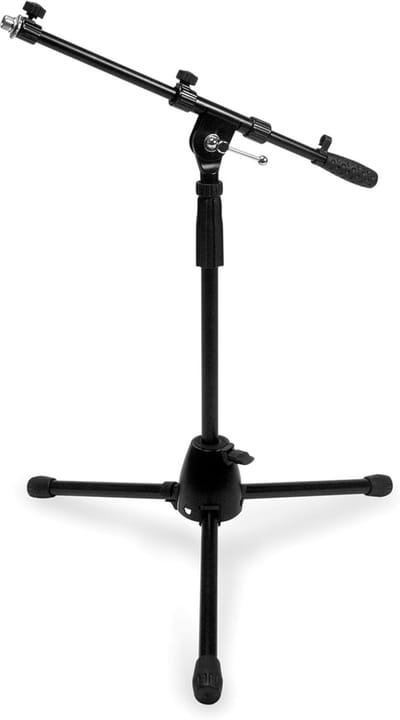 Microfoon Statief - Geluidsapparatuur Ondersteuning - Podcasts Opnemen - Stabiele Tripod Basis - Compact Ontwerp - Zwart