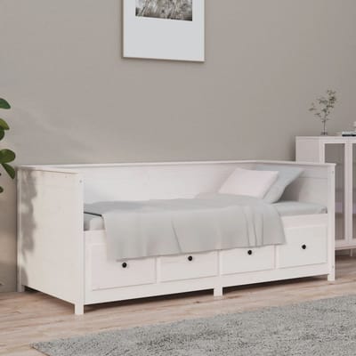 vidaXL - Slaapbank - zonder - matras - 90x190 - cm - massief - grenenhout - wit