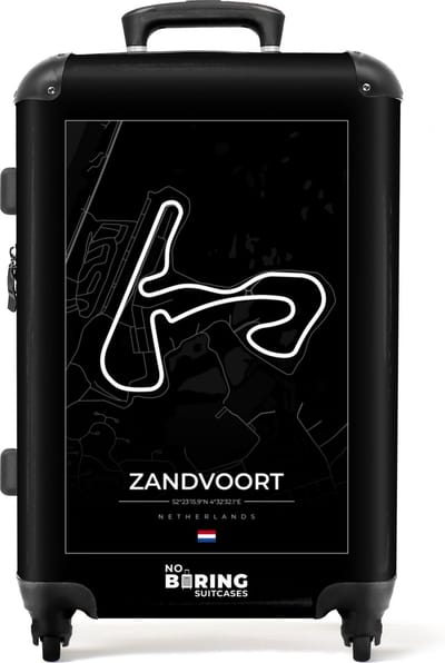 NoBoringSuitcases.com - Formule 1 koffer mannen - Grote reiskoffer met 4 wielen middelmaat - Trolley op wieltjes 60 liter - Rolkoffer groot - Ruimbagage valies 20kg - Valiezen voor volwassenen - Reisbagage & reisaccessoires - Suitcase medium tsa slot