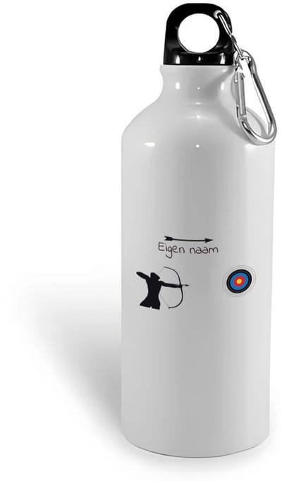 Hacebo® - Boogschieten met naam waterfles - Sport - Boogschieters - Cadeau - Verjaardag - Geschenk - Gepersonaliseerde Jongens en meisjes - water fles - 400ML