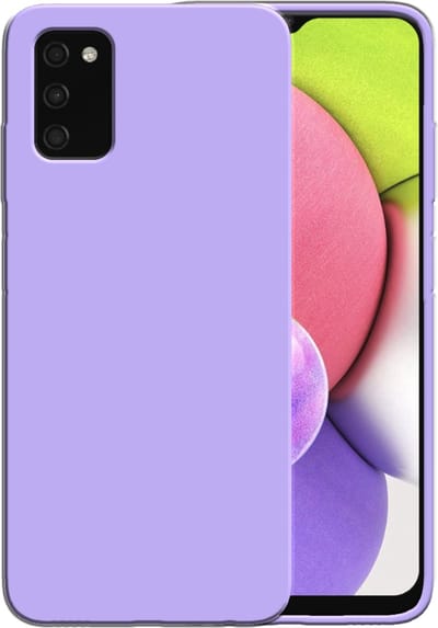 Smartphonica Siliconen hoesje voor Samsung Galaxy A03s case met zachte binnenkant - Paars geschikt voor Samsung Galaxy A03S