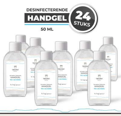 Handgel 75% - 50 ML - 24 stuks - Triomf Cosmetica | Desinfecterende Hand gel Pocket size