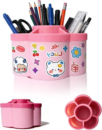 360° Rotatable Desk Organiser voor Pennen en Makeup, Ruimtebesparende en Duurzame Houder voor Thuis en Kantoor, Perfect voor Organisatie en Opberging