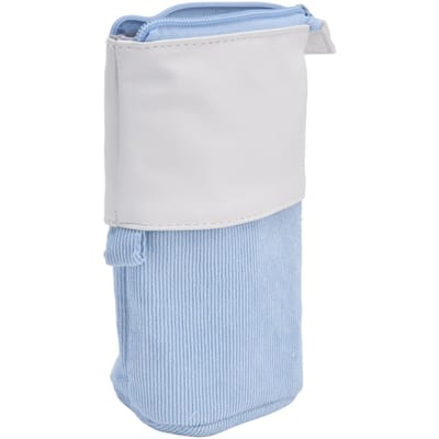 Trousse à crayons Support Porte-stylo Mignon Trousse à crayons Télescopique Sac de Maquillage Portable pour Écoliers Étudiants Bureau Femmes bleu clair