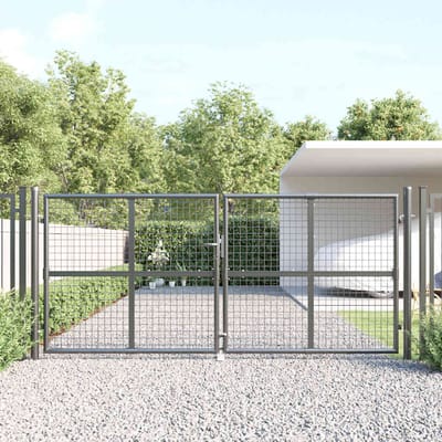 vidaXL - Tuinhek - van - gaas - 300x125 - cm - gegalvaniseerd - staal - antraciet