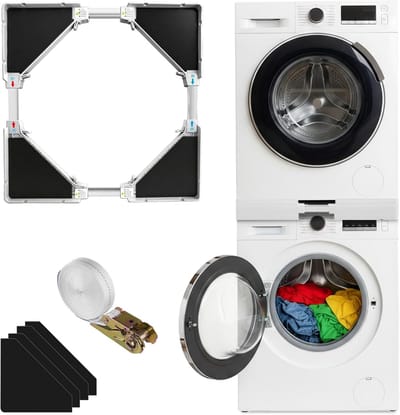 Verbindingsframe Wasmachine Droger - Tussenbouwkit Stapelbouw - Ruimte Besparen - Verstelbaar 45-70cm