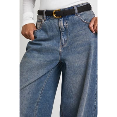 boohoo Dames Faux Suede Riem Met Gouden D-gesp | Zwart | Maat: Small/Medium