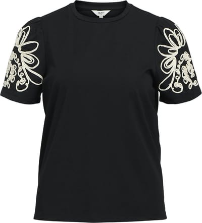 Object Objcaroline Joana Ss Top E Div Tops & T-shirts Dames - Shirt - Zwart - Maat S