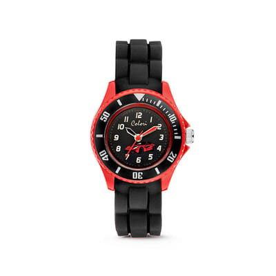 Colori Kidz 5-CLK060 Kinderhorloge met Racewagen - Siliconen Band - Ø 30 mm - Zwart
